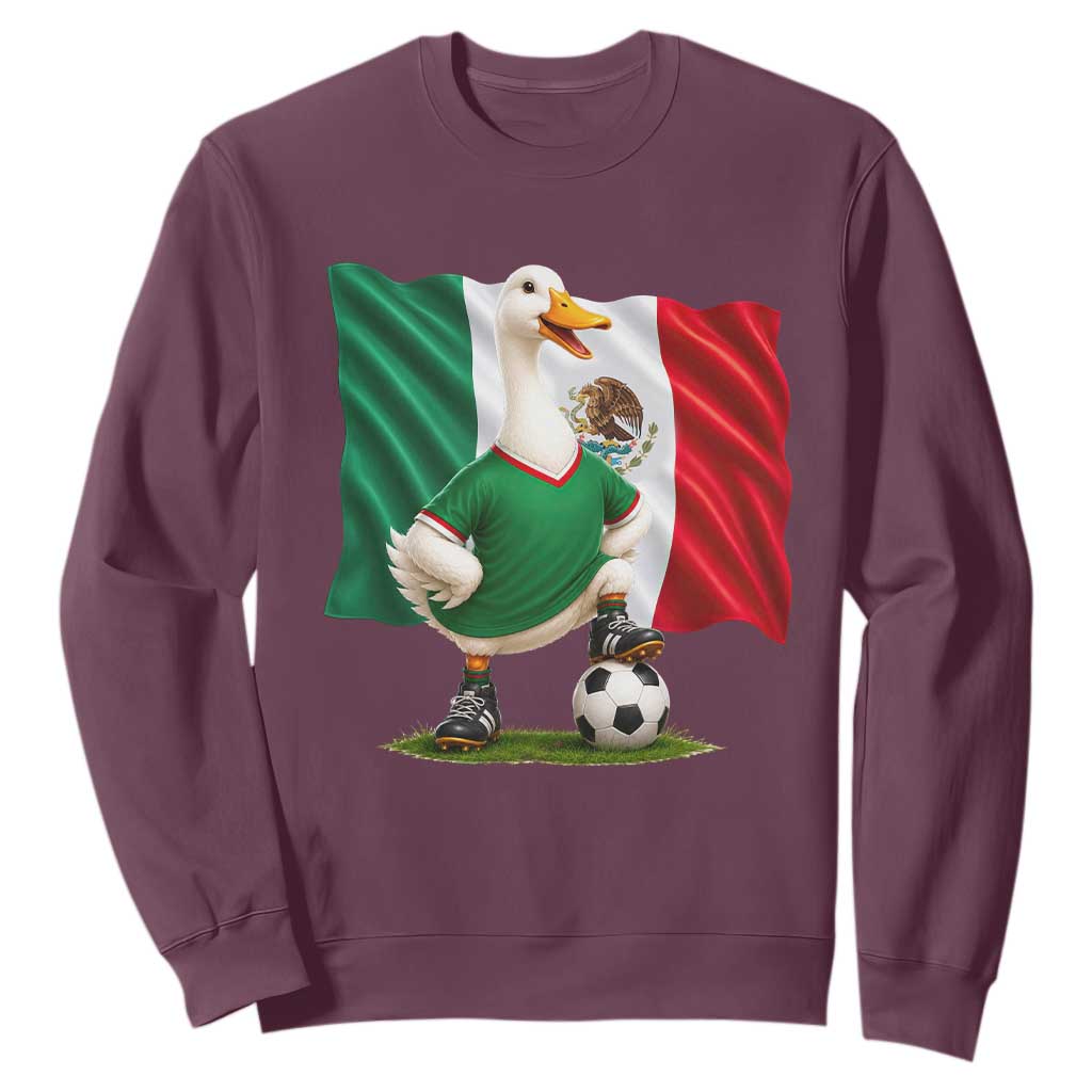 Merlin the Duck Mexico Flag Soccer Player Sweatshirt Mexican Pride Football Fans