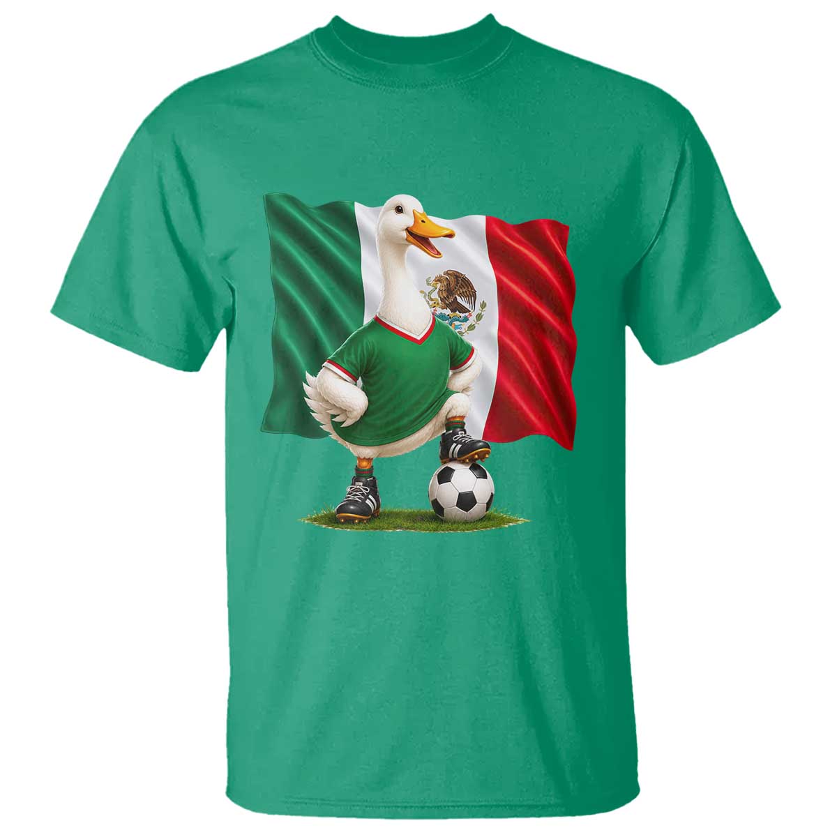 Merlin the Duck Mexico Flag Soccer Player T Shirt Mexican Pride Football Fans