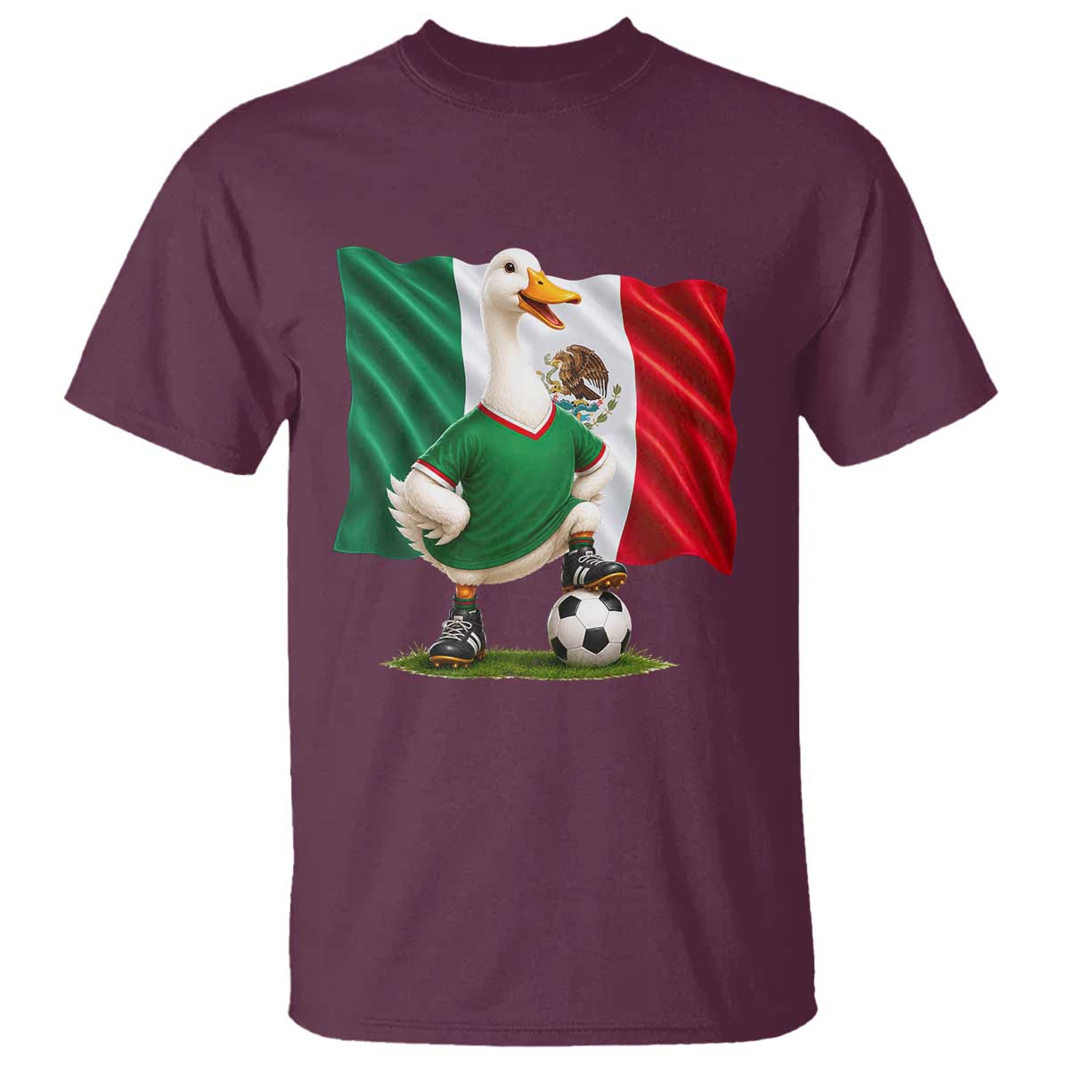 Merlin the Duck Mexico Flag Soccer Player T Shirt Mexican Pride Football Fans