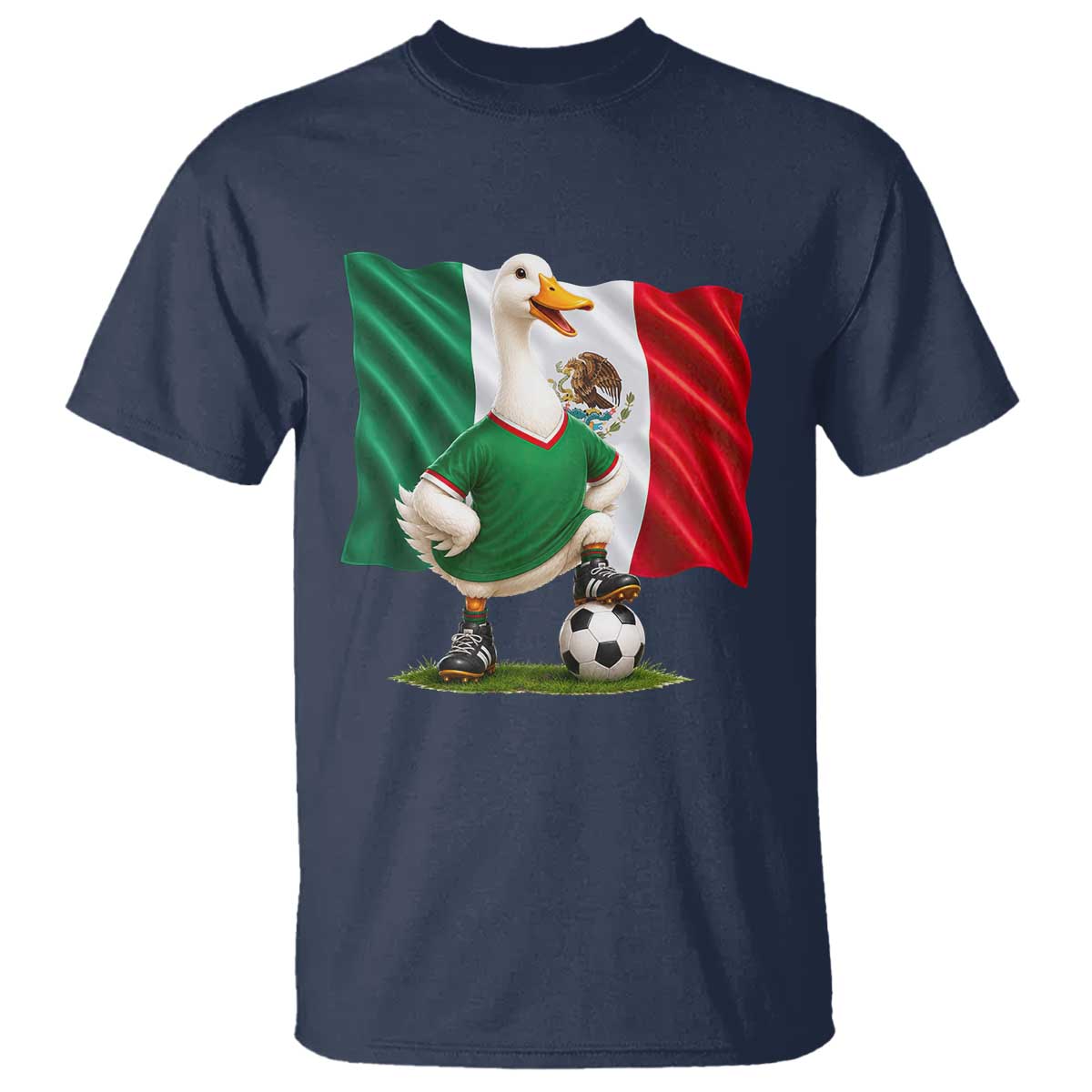 Merlin the Duck Mexico Flag Soccer Player T Shirt Mexican Pride Football Fans