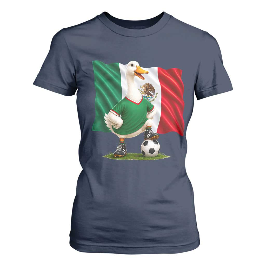Merlin the Duck Mexico Flag Soccer Player T Shirt For Women Mexican Pride Football Fans