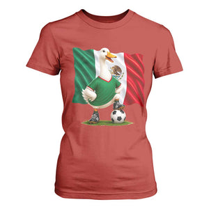 Merlin the Duck Mexico Flag Soccer Player T Shirt For Women Mexican Pride Football Fans