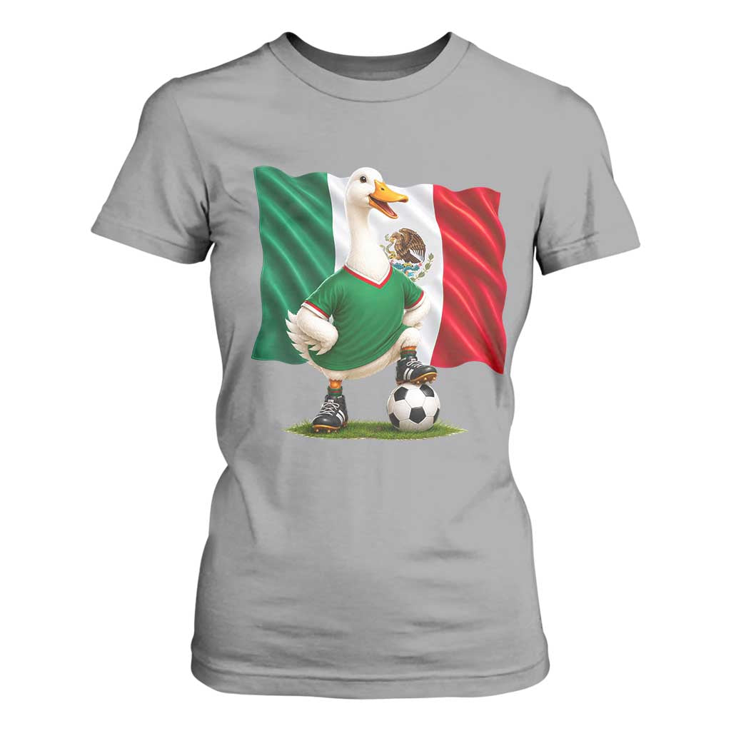 Merlin the Duck Mexico Flag Soccer Player T Shirt For Women Mexican Pride Football Fans