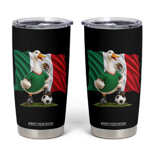 Merlin the Duck Mexico Flag Soccer Player Tumbler Cup Mexican Pride Football Fans