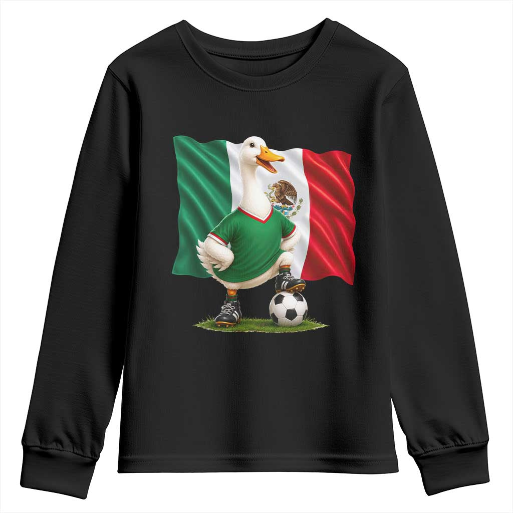 Merlin the Duck Mexico Flag Soccer Player Youth Sweatshirt Mexican Pride Football Fans