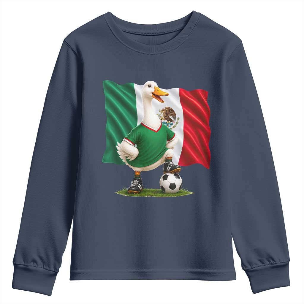 Merlin the Duck Mexico Flag Soccer Player Youth Sweatshirt Mexican Pride Football Fans