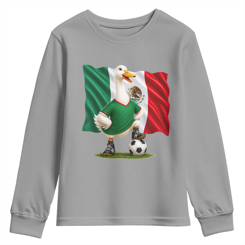 Merlin the Duck Mexico Flag Soccer Player Youth Sweatshirt Mexican Pride Football Fans