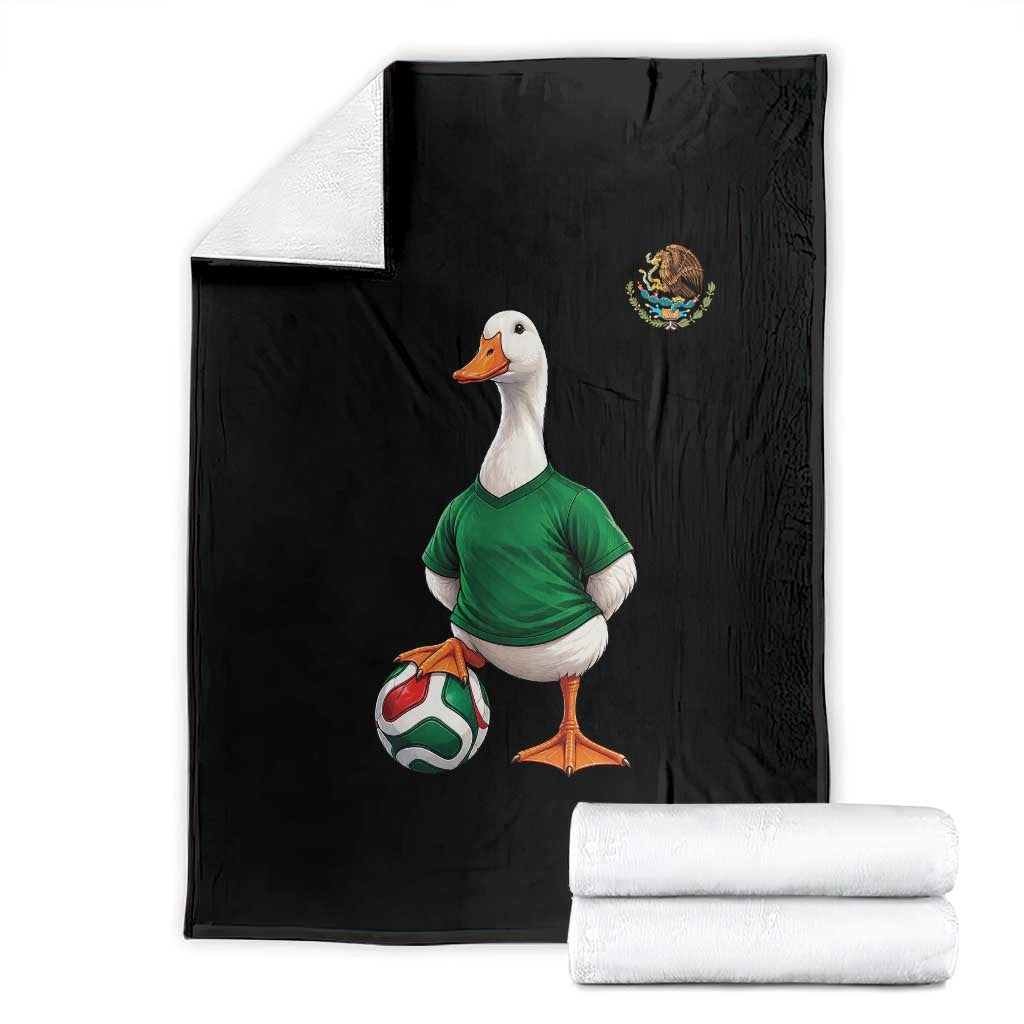 Merlin the Duck Soccer Player Mexico Fans Throw Blanket Mexican Sports Futbol Lovers Viral Animal in Green Jersey Graphic