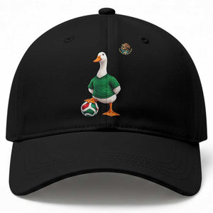 Merlin the Duck Soccer Player Mexico Fans Baseball Cap Mexican Sports Futbol Lovers Viral Animal in Green Jersey Graphic
