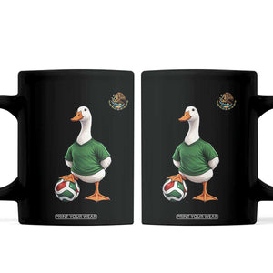 Merlin the Duck Soccer Player Mexico Fans Coffee Mug Mexican Sports Futbol Lovers Viral Animal in Green Jersey Graphic