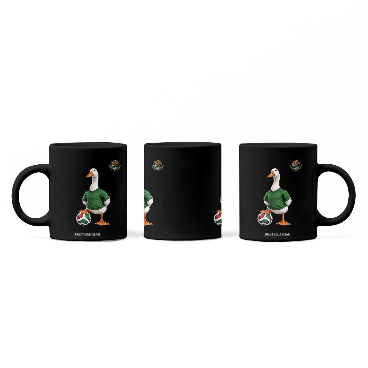 Merlin the Duck Soccer Player Mexico Fans Coffee Mug Mexican Sports Futbol Lovers Viral Animal in Green Jersey Graphic