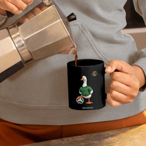 Merlin the Duck Soccer Player Mexico Fans Coffee Mug Mexican Sports Futbol Lovers Viral Animal in Green Jersey Graphic