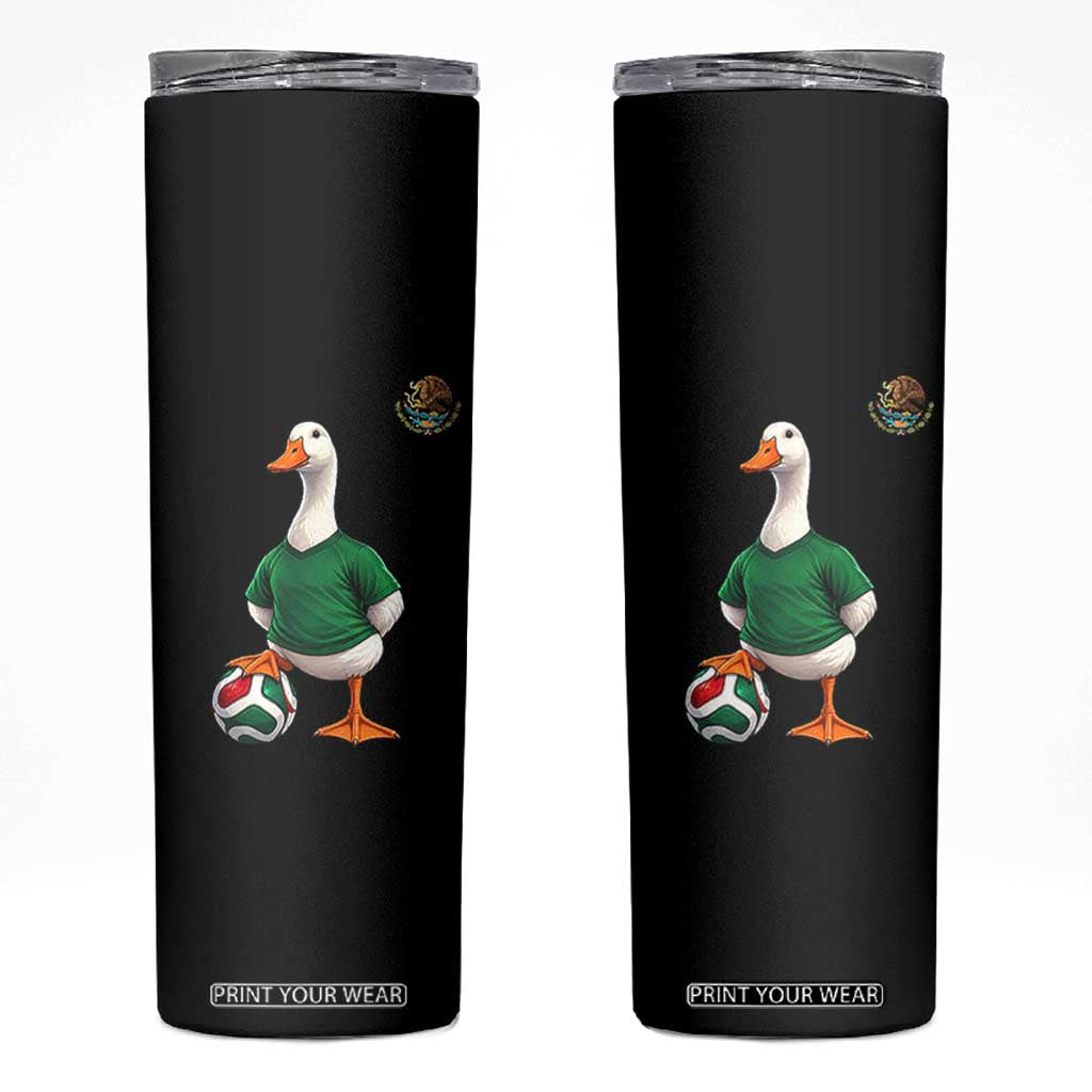 Merlin the Duck Soccer Player Mexico Fans Skinny Tumbler Mexican Sports Futbol Lovers Viral Animal in Green Jersey Graphic