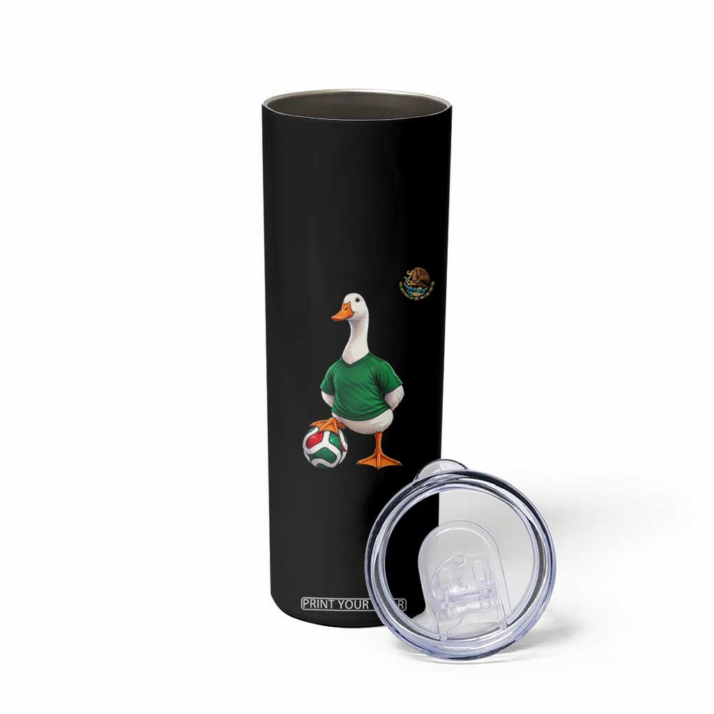 Merlin the Duck Soccer Player Mexico Fans Skinny Tumbler Mexican Sports Futbol Lovers Viral Animal in Green Jersey Graphic