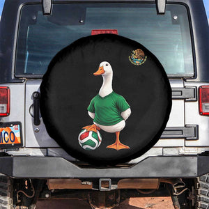 Merlin the Duck Soccer Player Mexico Fans Spare Tire Cover Mexican Sports Futbol Lovers Viral Animal in Green Jersey Graphic