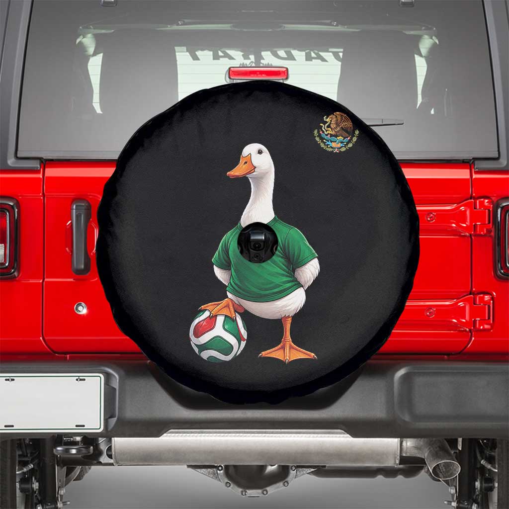 Merlin the Duck Soccer Player Mexico Fans Spare Tire Cover Mexican Sports Futbol Lovers Viral Animal in Green Jersey Graphic