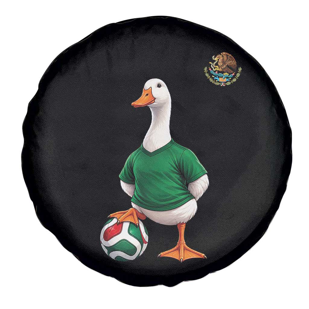 Merlin the Duck Soccer Player Mexico Fans Spare Tire Cover Mexican Sports Futbol Lovers Viral Animal in Green Jersey Graphic