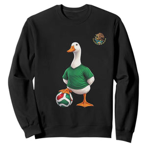Merlin the Duck Soccer Player Mexico Fans Sweatshirt Mexican Sports Futbol Lovers Viral Animal in Green Jersey Graphic