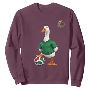 Merlin the Duck Soccer Player Mexico Fans Sweatshirt Mexican Sports Futbol Lovers Viral Animal in Green Jersey Graphic