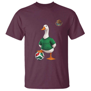 Merlin the Duck Soccer Player Mexico Fans T Shirt Mexican Sports Futbol Lovers Viral Animal in Green Jersey Graphic