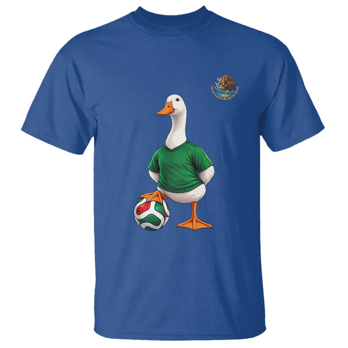 Merlin the Duck Soccer Player Mexico Fans T Shirt Mexican Sports Futbol Lovers Viral Animal in Green Jersey Graphic