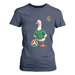 Merlin the Duck Soccer Player Mexico Fans T Shirt For Women Mexican Sports Futbol Lovers Viral Animal in Green Jersey Graphic