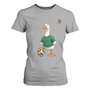 Merlin the Duck Soccer Player Mexico Fans T Shirt For Women Mexican Sports Futbol Lovers Viral Animal in Green Jersey Graphic