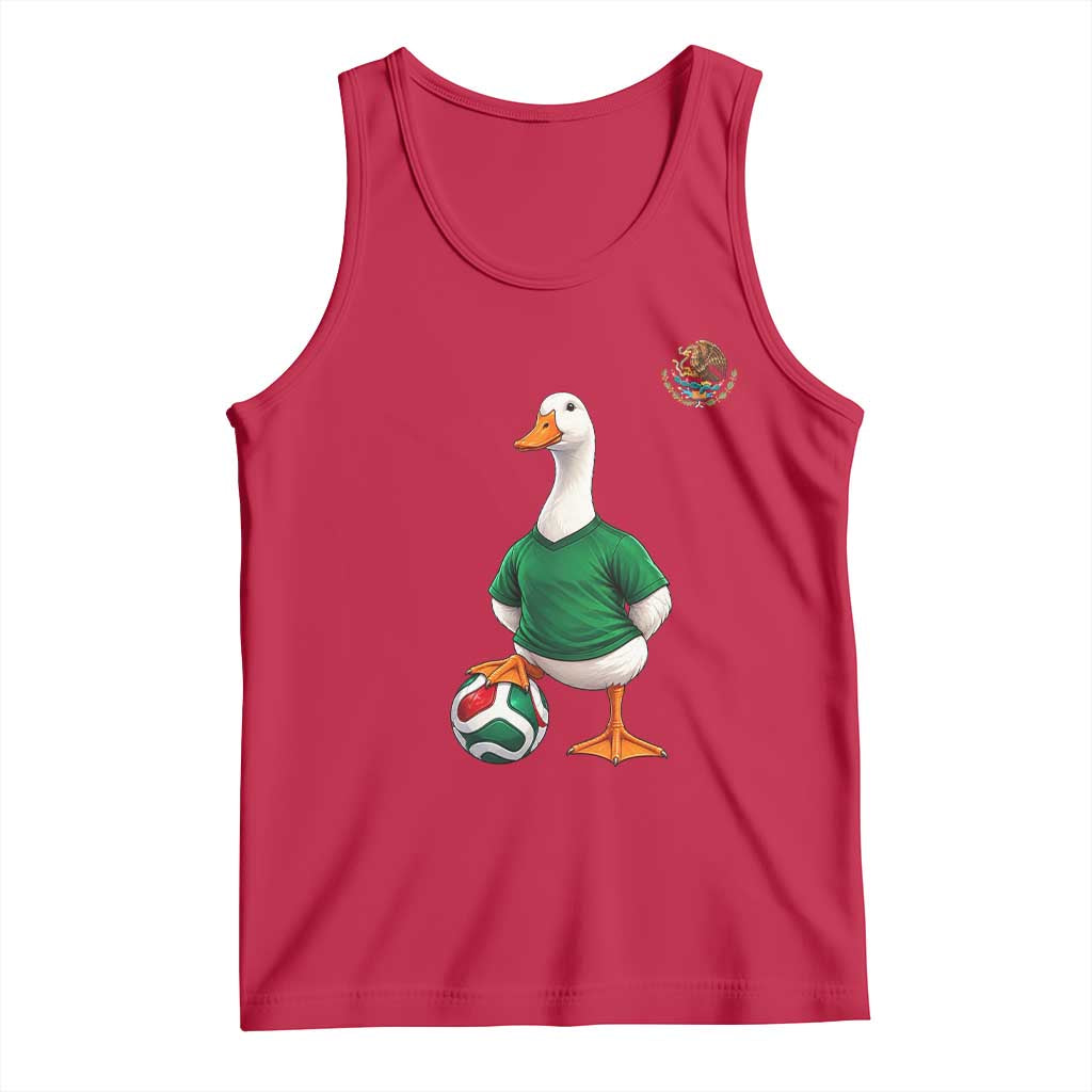 Merlin the Duck Soccer Player Mexico Fans Tank Top Mexican Sports Futbol Lovers Viral Animal in Green Jersey Graphic