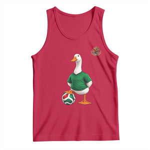 Merlin the Duck Soccer Player Mexico Fans Tank Top Mexican Sports Futbol Lovers Viral Animal in Green Jersey Graphic