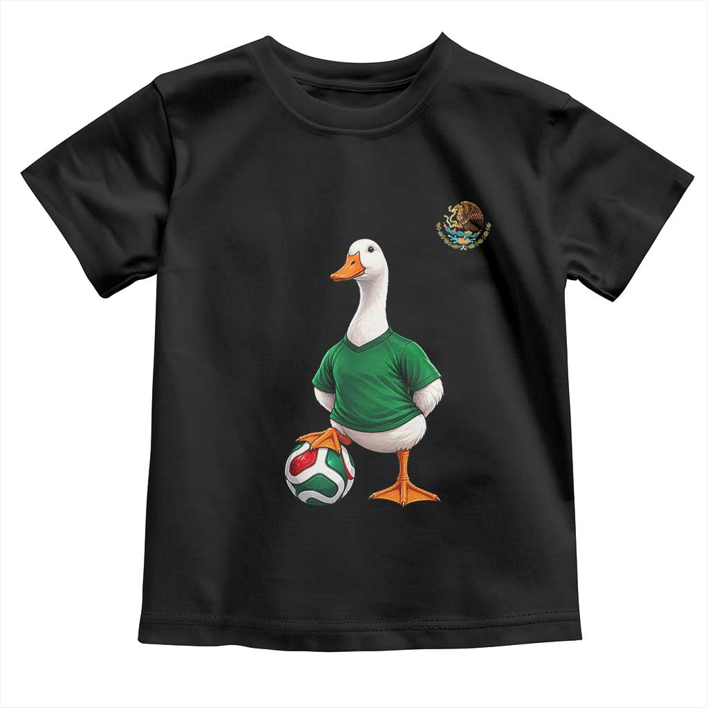 Merlin the Duck Soccer Player Mexico Fans Toddler T Shirt Mexican Sports Futbol Lovers Viral Animal in Green Jersey Graphic TS02 Black Print Your Wear