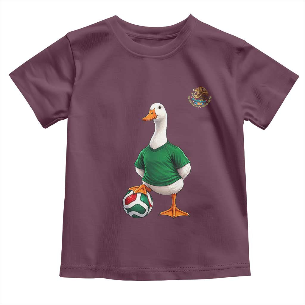 Merlin the Duck Soccer Player Mexico Fans Toddler T Shirt Mexican Sports Futbol Lovers Viral Animal in Green Jersey Graphic