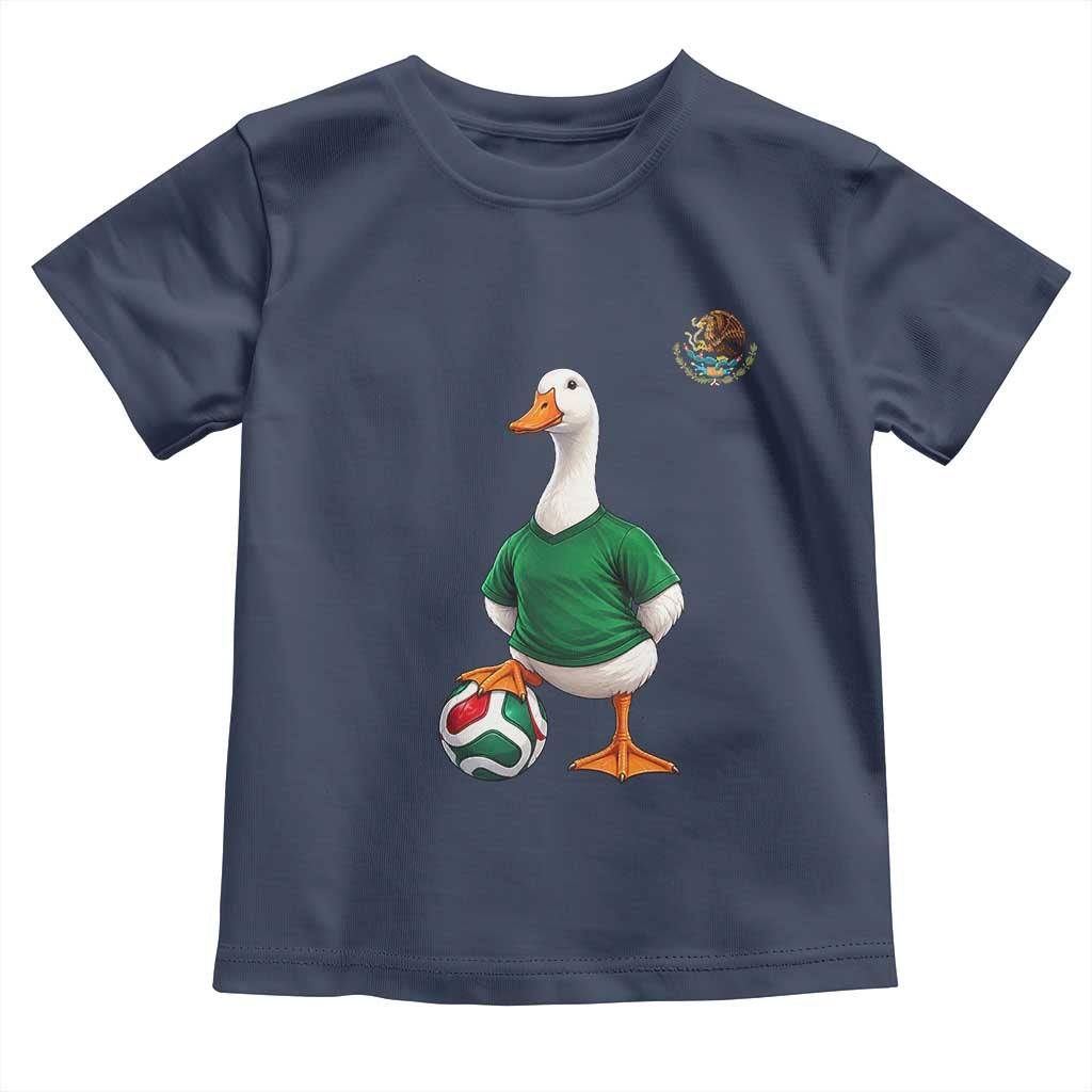 Merlin the Duck Soccer Player Mexico Fans Toddler T Shirt Mexican Sports Futbol Lovers Viral Animal in Green Jersey Graphic