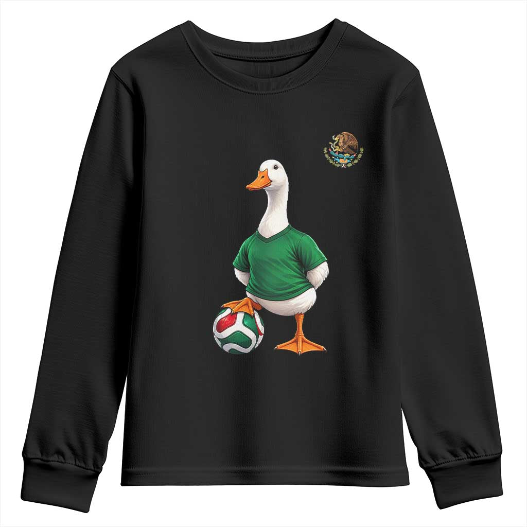 Merlin the Duck Soccer Player Mexico Fans Youth Sweatshirt Mexican Sports Futbol Lovers Viral Animal in Green Jersey Graphic