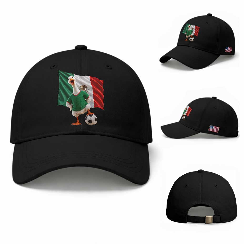 Funny Screaming Merlin the Duck Baseball Cap Mexico Soccer Flag Football Fans