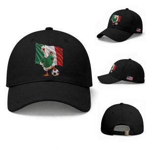 Funny Screaming Merlin the Duck Baseball Cap Mexico Soccer Flag Football Fans