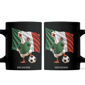 Funny Screaming Merlin the Duck Coffee Mug Mexico Soccer Flag Football Fans