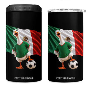 Funny Screaming Merlin the Duck 4 in 1 Can Cooler Tumbler Mexico Soccer Flag Football Fans