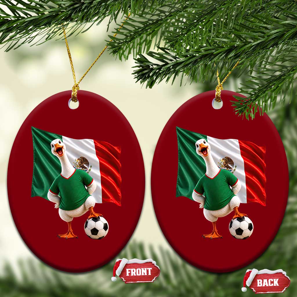 Funny Screaming Merlin the Duck Ceramic Ornament Mexico Soccer Flag Football Fans
