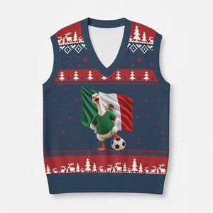Funny Screaming Merlin the Duck V-Neck Knit Sweater Vest Mexico Soccer Flag Football Fans