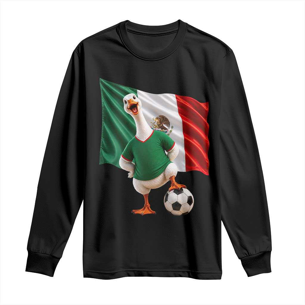 Funny Screaming Merlin the Duck Long Sleeve Shirt Mexico Soccer Flag Football Fans
