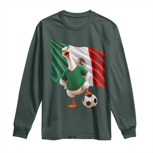 Funny Screaming Merlin the Duck Long Sleeve Shirt Mexico Soccer Flag Football Fans