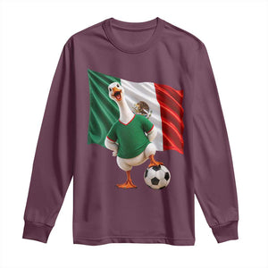 Funny Screaming Merlin the Duck Long Sleeve Shirt Mexico Soccer Flag Football Fans