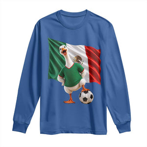 Funny Screaming Merlin the Duck Long Sleeve Shirt Mexico Soccer Flag Football Fans