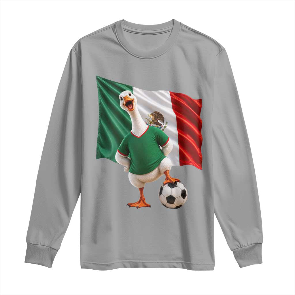Funny Screaming Merlin the Duck Long Sleeve Shirt Mexico Soccer Flag Football Fans