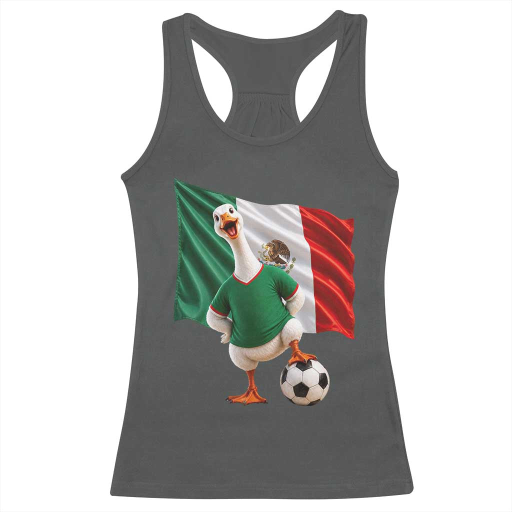 Funny Screaming Merlin the Duck Racerback Tank Top Mexico Soccer Flag Football Fans