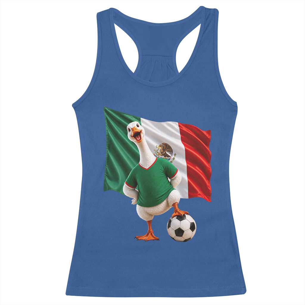 Funny Screaming Merlin the Duck Racerback Tank Top Mexico Soccer Flag Football Fans