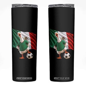 Funny Screaming Merlin the Duck Skinny Tumbler Mexico Soccer Flag Football Fans