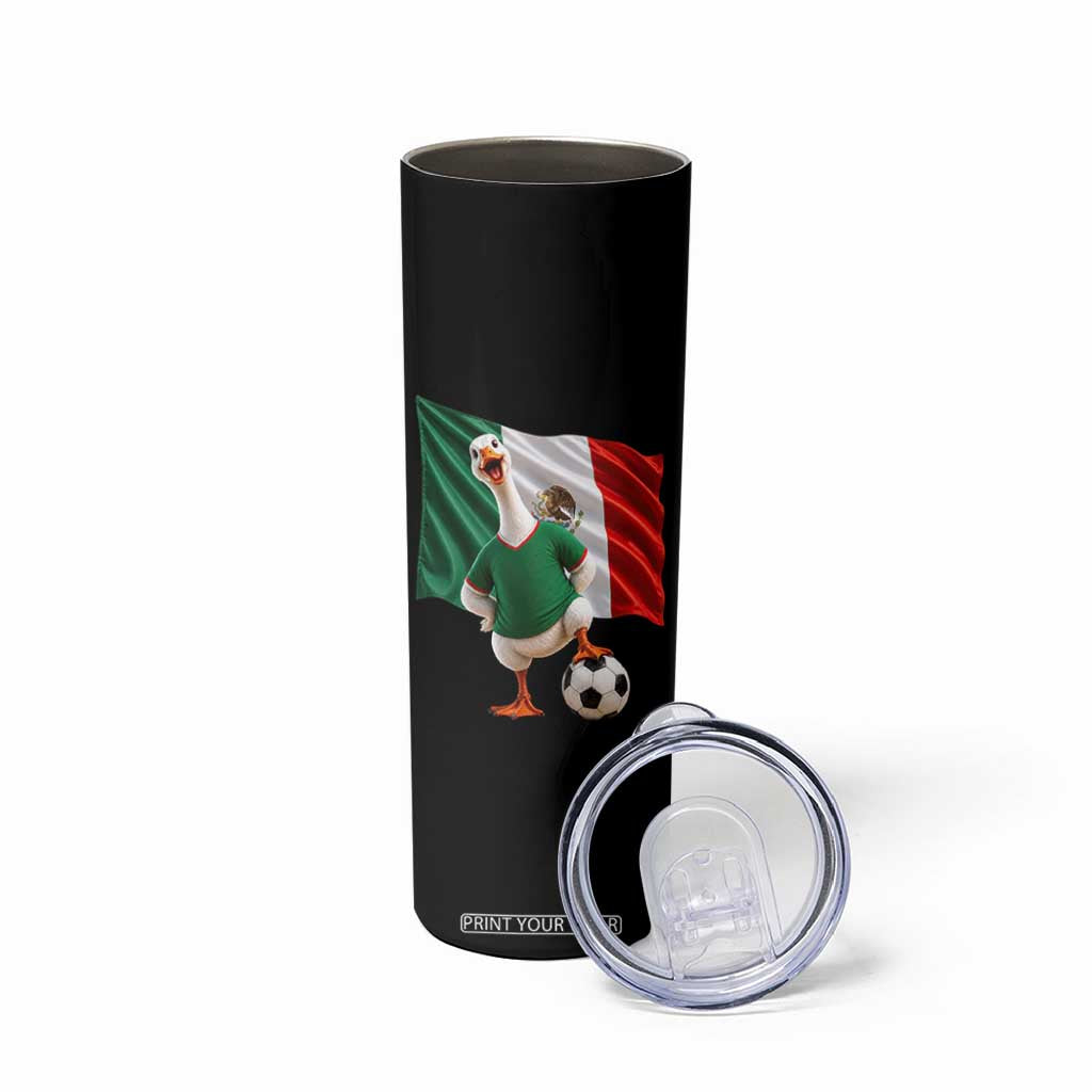 Funny Screaming Merlin the Duck Skinny Tumbler Mexico Soccer Flag Football Fans