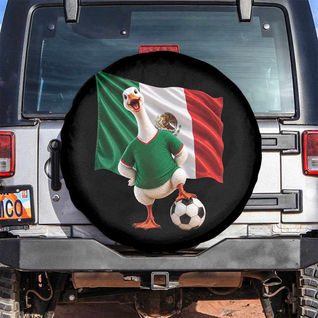 Funny Screaming Merlin the Duck Spare Tire Cover Mexico Soccer Flag Football Fans TS02 No hole Black Print Your Wear