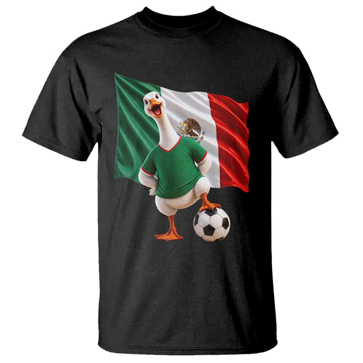 Funny Screaming Merlin the Duck T Shirt Mexico Soccer Flag Football Fans TS02 Black Print Your Wear